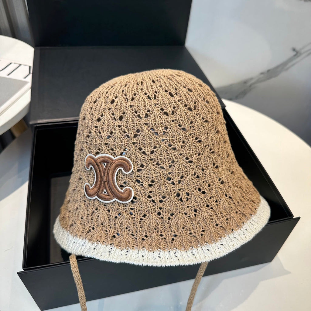 BUCKET HAT MODEL 652270 IN LIGHT BROWN CROCHET