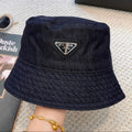 Prada Denim Triangle Bucket Hat 299816
