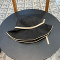 STRIPED BUCKET HAT IN BLACK COTTON 434998
