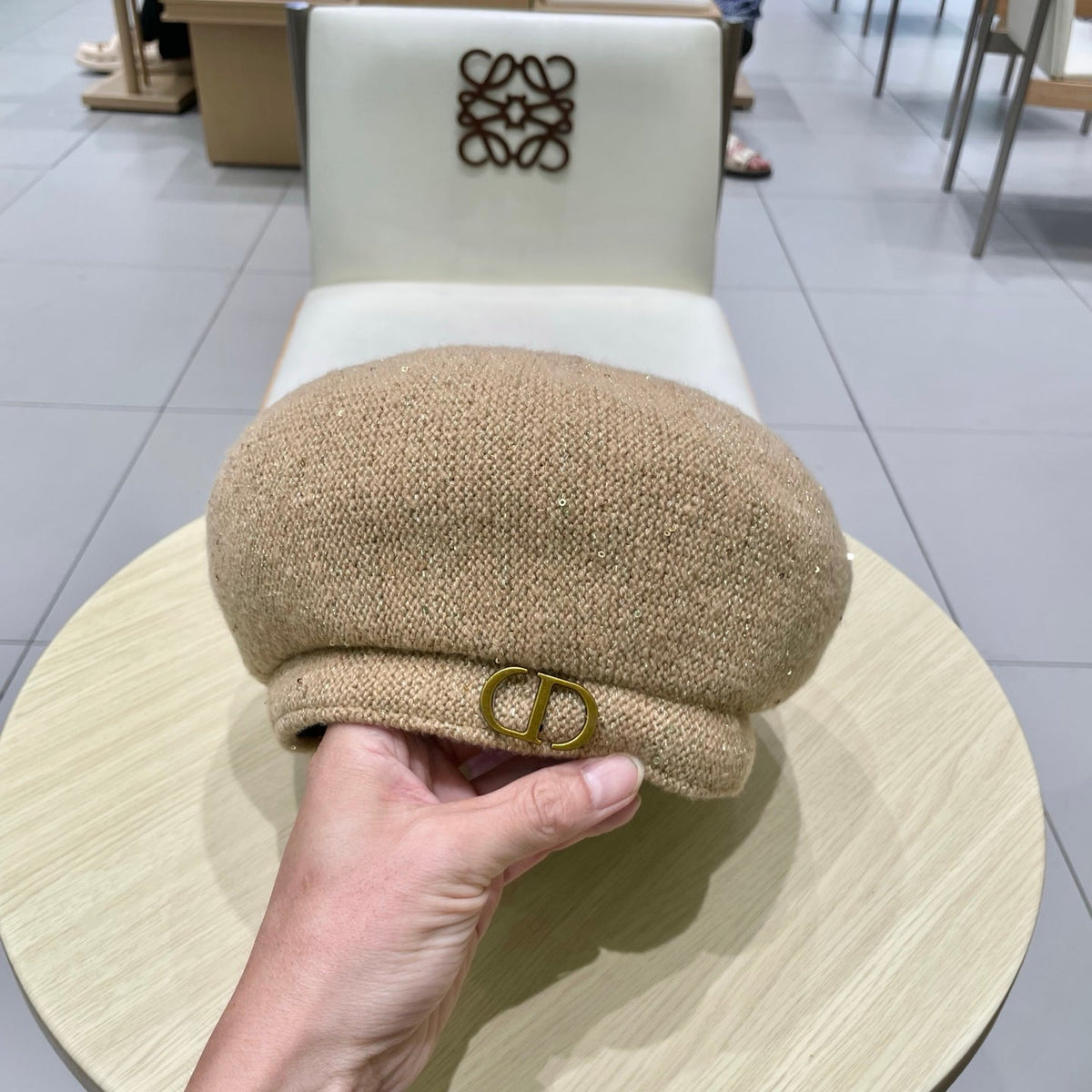CD Logo Wool Beret Hat 205641