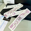 CC Twilly Mini Scarf 120cm White Pink Mulberry Silk 924596