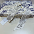 CD Twilly Mini Scarf 105 Ivory Gray Silk Twill 147653