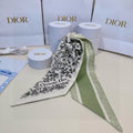 CD Mitzah Scarf White Green Silk 153196