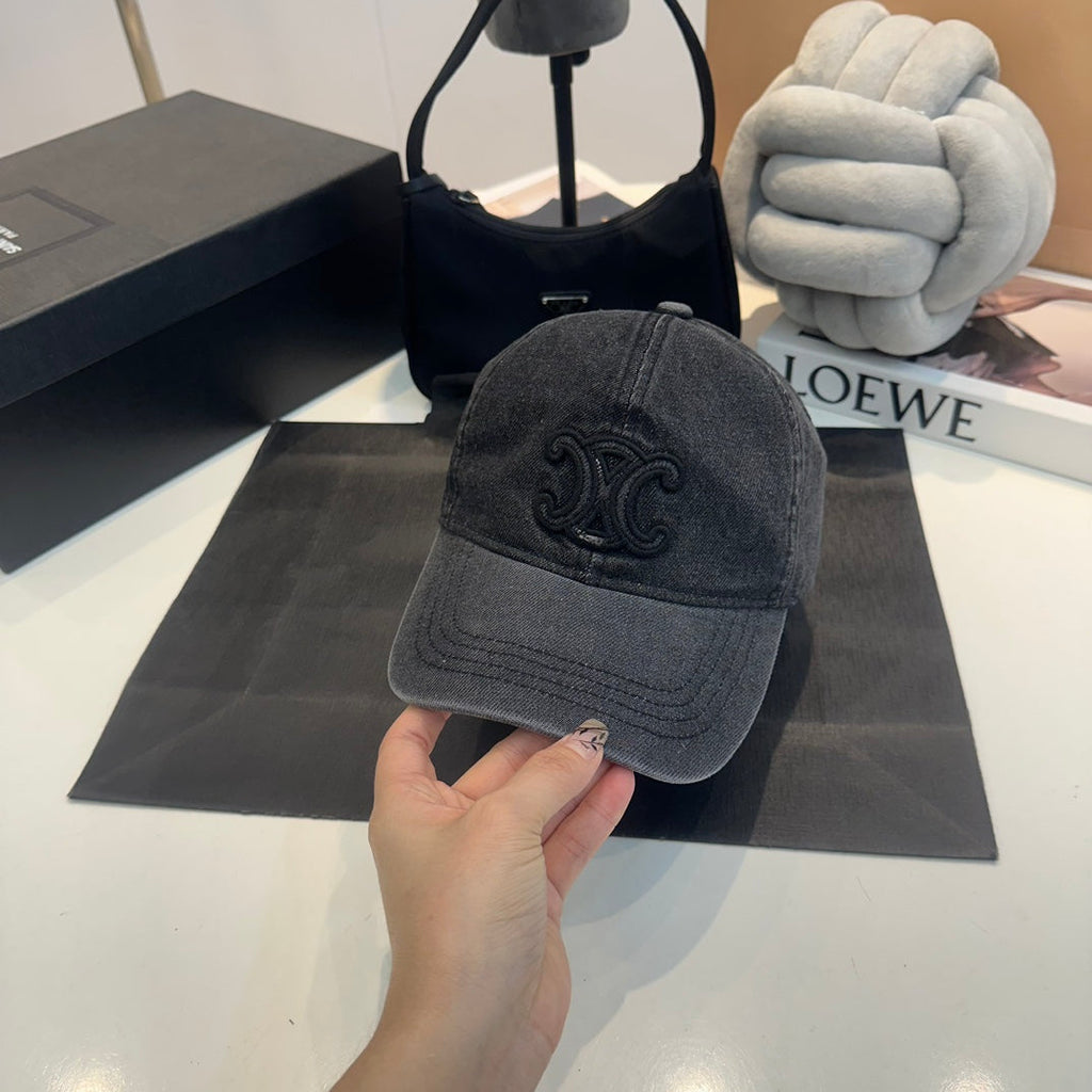 Celin Cap Smoke Black Denim Fabric 210380