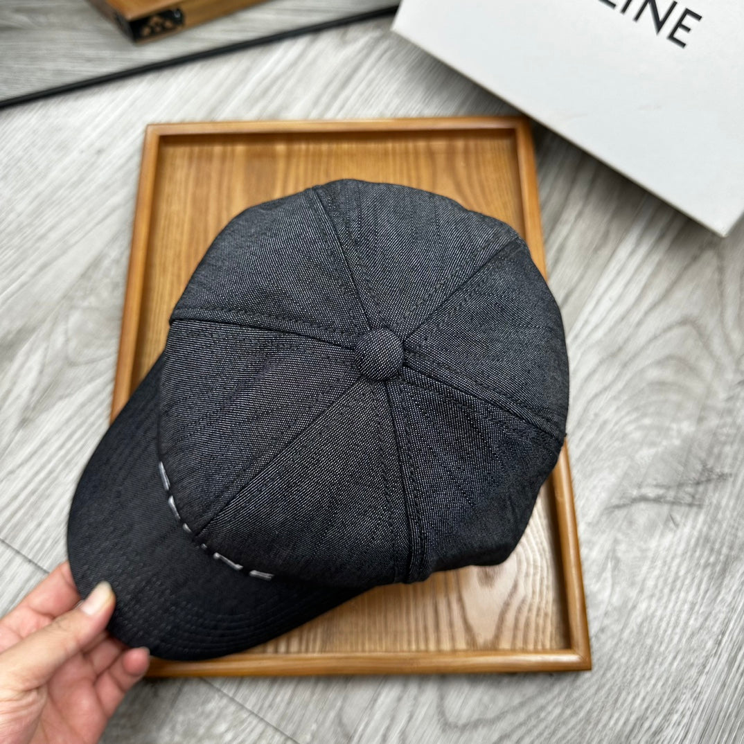 Celin Cap Black Denim Fabric 210356
