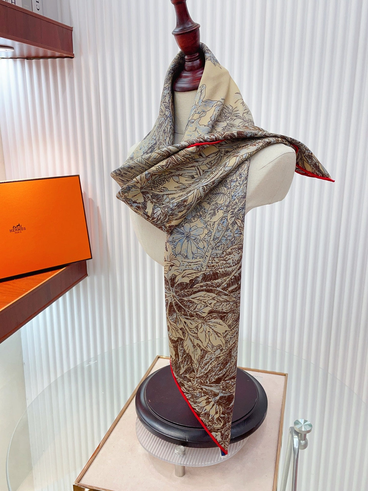 HM All'Orto Botanico Scarf 90x90cm Brown Colorful Silk Twill 209928