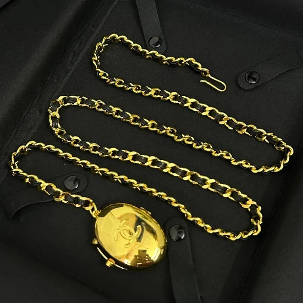 Chanel 2026 Jumbo Gold Plate Oval Belt Gold 214360
