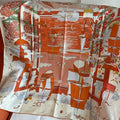 HM 26s 90 Scarf Orange White Colorful Mulberry Silk 153382
