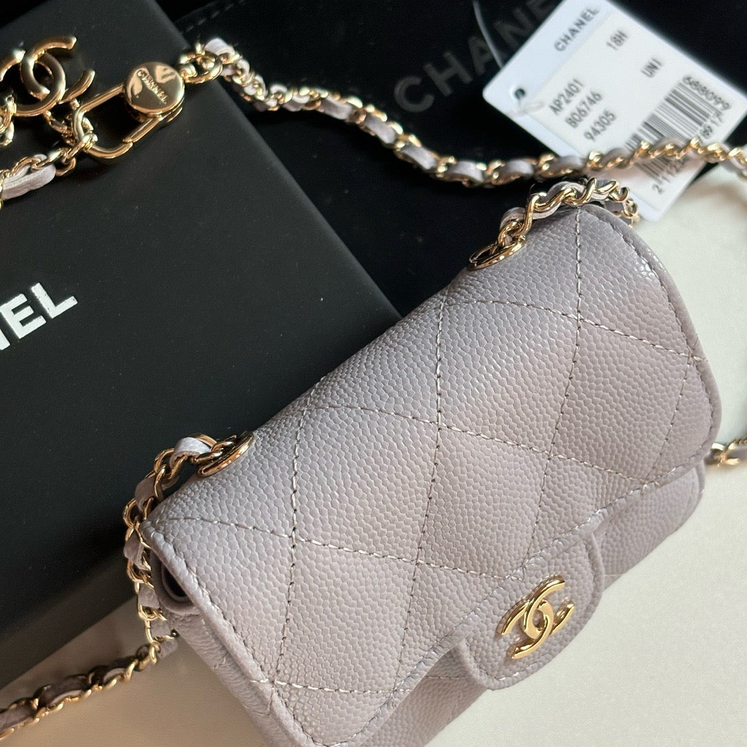 CC 26s Waist Belt Bag Chain Purple Caviar 212337