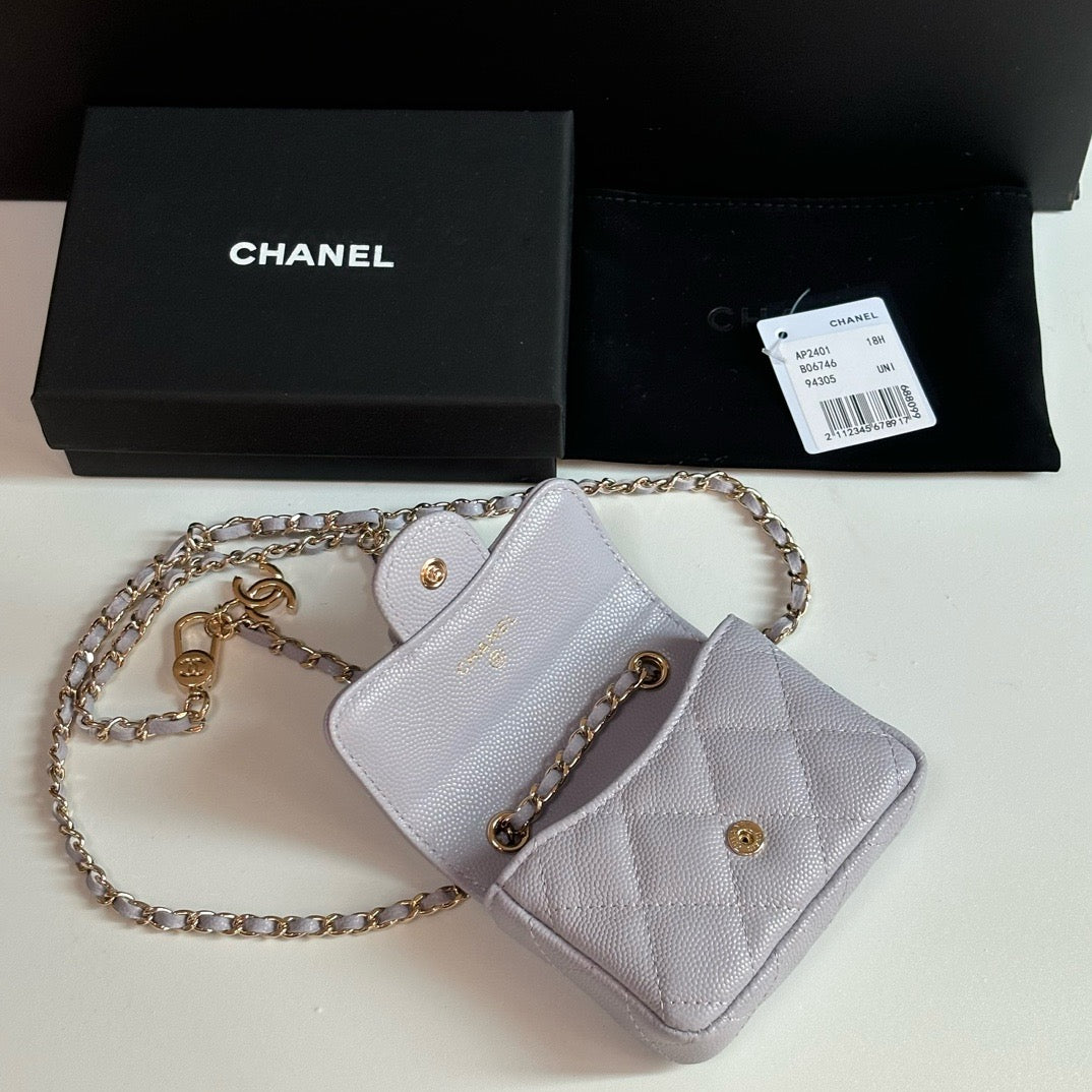 CC 26s Waist Belt Bag Chain Purple Caviar 212337