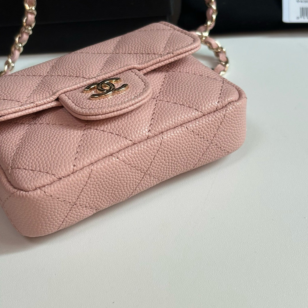 CC 26s Waist Belt Bag Chain Light Pink Caviar 212332