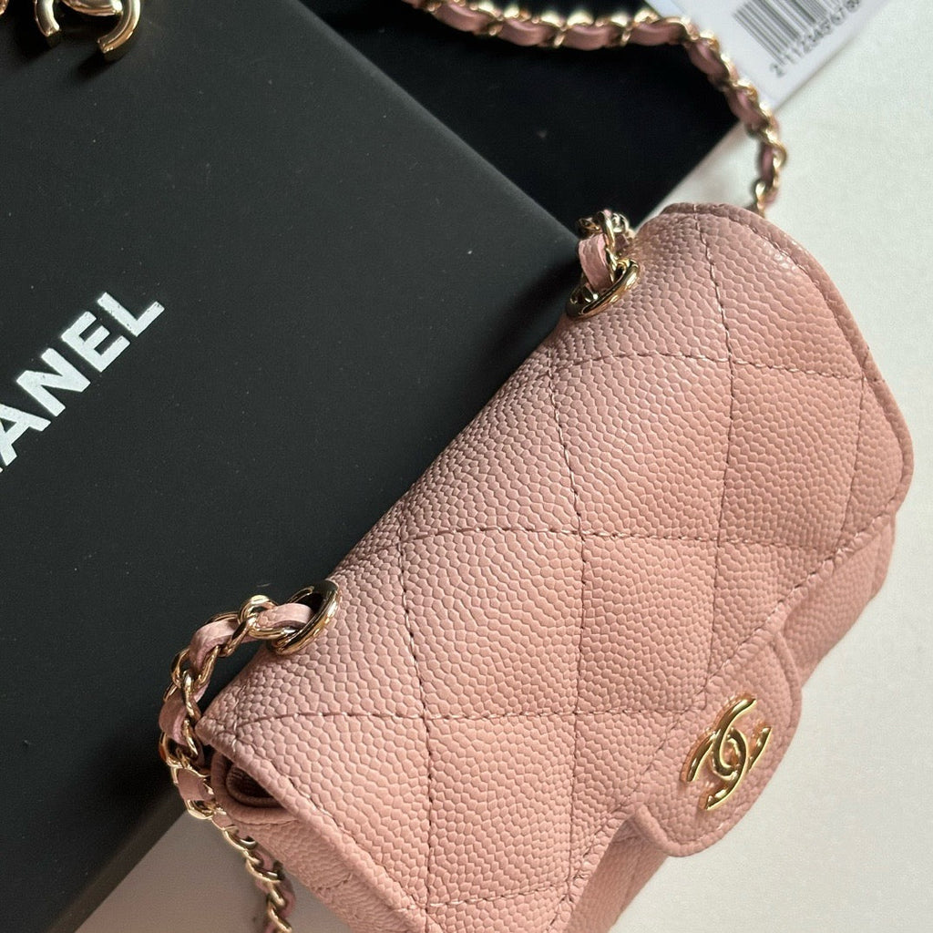 CC 26s Waist Belt Bag Chain Light Pink Caviar 212332