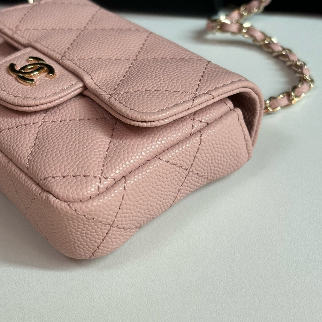 CC 26s Waist Belt Bag Chain Light Pink Caviar 212332