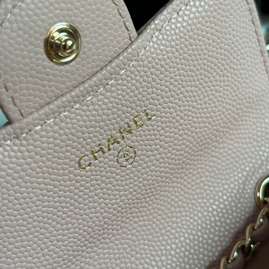 CC 26s Waist Belt Bag Chain Light Pink Caviar 212332