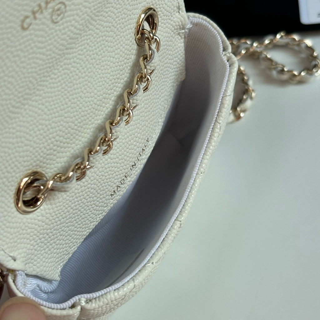 CC 26s Waist Belt Bag Chain White Caviar 212331