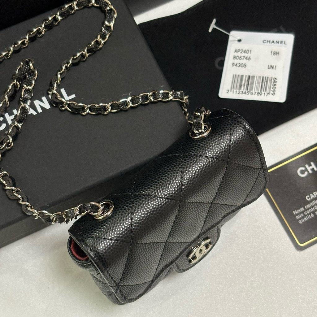 CC 26s Waist Belt Bag Chain Black Caviar SHW 212327