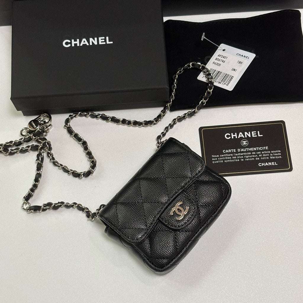 CC 26s Waist Belt Bag Chain Black Caviar SHW 212327