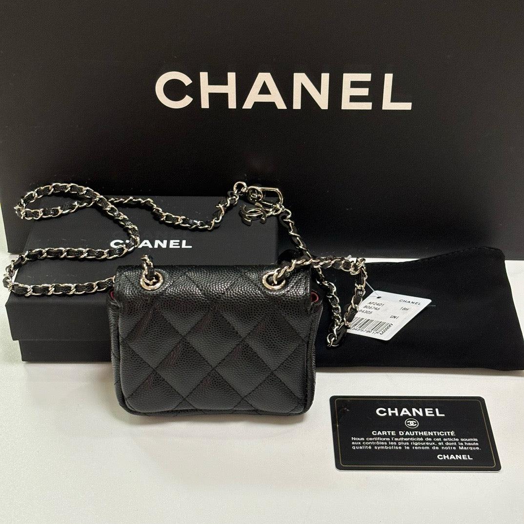 CC 26s Waist Belt Bag Chain Black Caviar SHW 212327