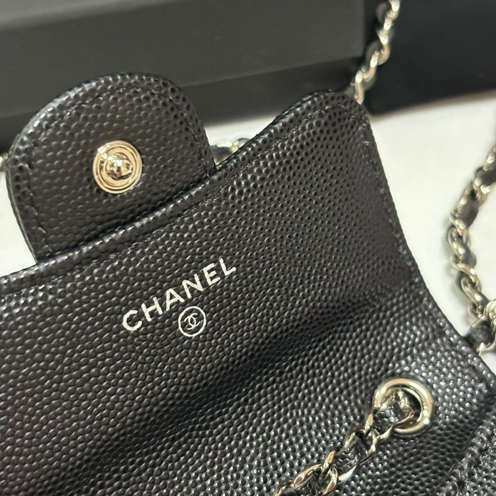 CC 26s Waist Belt Bag Chain Black Caviar SHW 212327