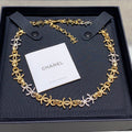 Chanel 2026 Gold and Silver Two-Tone Chain Double C Small Necklace Choker