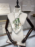 CD Lily Of The Valley Scarf 90x90cm White Silk Twill 209856