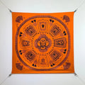 HM 26ss Double Sided Scarf 90 Orange Black Twill Silk 134423