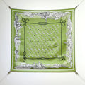HM 26ss Amazon Scarf 90 Green Twill Silk 126313