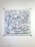 HM Please Hold The Line Scarf 90x90 Purple Colorful Twill Silk 212039