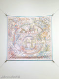 HM Please Hold The Line Scarf 90x90 Pink Colorful Twill Silk 212037