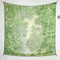 HM 26s 90 Double Sided Scarf Green Colorful Mulberry Silk 141471