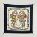 HM 26s 90 Double Sided Scarf Black White Colorful Mulberry Silk 145753