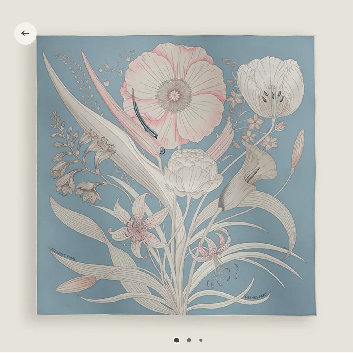 HM Eternal Bouquet 90 CM Light Blue Colorful Cashmere and Silk 293074