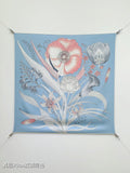 HM Bouquet Final Scarf 90x90cm Light Blue Colorful Silk Twill 209958