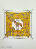 HM Palefroi Scarf 90x90cm Yellow Colorful Silk Twill 209960