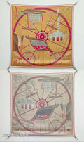 HM Petit Duc Scarf 90x90cm Beige Colorful Silk Twill 209964