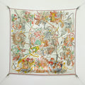 HM 26ss Amazon Scarf 90 White Colorful Twill Silk 126316
