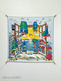 HM Poetic Journey Scarf 90x90cm White Colorful Silk Twill 209967
