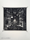 HM Poetic Journey Scarf 90x90cm Black Colorful Silk Twill 209968
