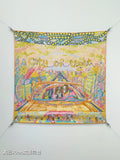 HM City of Light Scarf 90x90 Yellow Colorful Twill Silk 198474