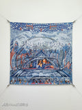 HM City of Light Scarf 90x90 Blue Colorful Twill Silk 198476