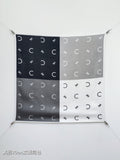 Celine Scarf 90x90 Black White Twill Silk 212082