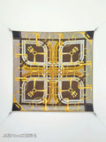 HM Mors à Jouets Chemise Scarf 90x90cm Yellow Colorful Silk Twill 223476