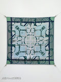 HM Mors à Jouets Chemise Scarf 90x90cm Light Blue Colorful Silk Twill 223477