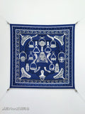 HM La Etriers Remix Bandana Scarf 90x90cm Navy Blue Twill Silk 303277