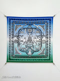 HM La Etriers Remix Bandana Scarf 90x90cm Blue Twill Silk 303278