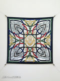 HM Harnais Legendaire Scarf 90x90 Black Colorful Twill Silk