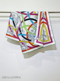 HM Harnais Legendaire Scarf 90x90 Hot Pink Colorful Twill Silk