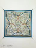 HM Harnais Legendaire Scarf 90x90 Green Colorful Twill Silk