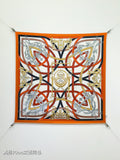 HM Harnais Legendaire Scarf 90x90 Orange Colorful Twill Silk