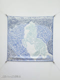HM La Nouvelle Cite Cavaliere Scarf 90x90cm Blue Twill Silk 303283